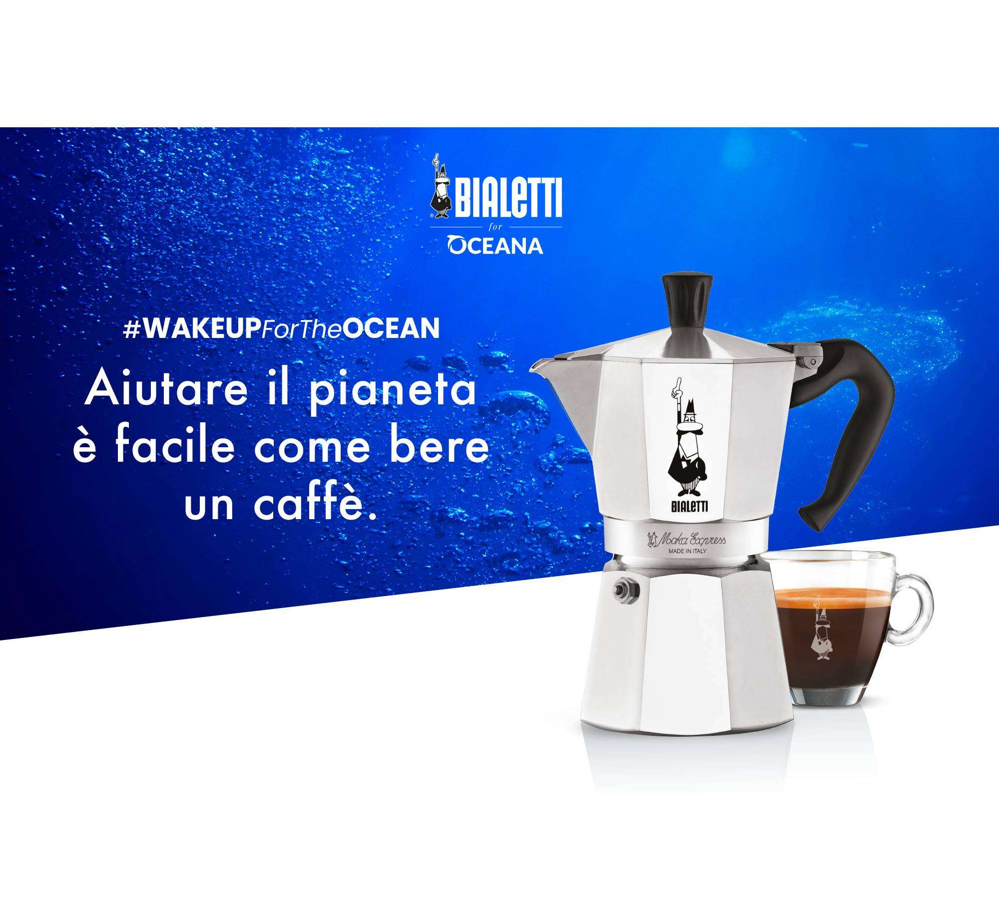 L’iconica Moka Express diventa ambasciatrice mondiale di sostenibilità con il progetto Oceana